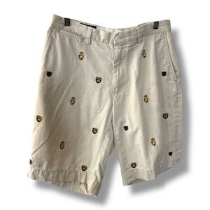 Vintage POLO RALPH LAUREN Men's Embroidered Beige Shorts size 31”